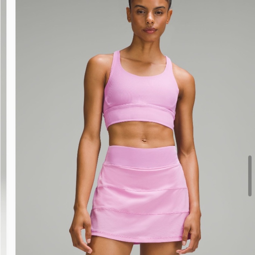 Lululemon ribbed Longline Energy bra -Dahlia Mauve